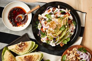 Caramelized Cabbage with Caraway-Chile Crisp