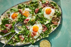 Charred Shallot and Arugula Salad with Sunny-Side-Up Eggs