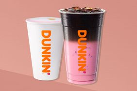 Dunkin Pink Velvet Macchiato in Hot and Iced