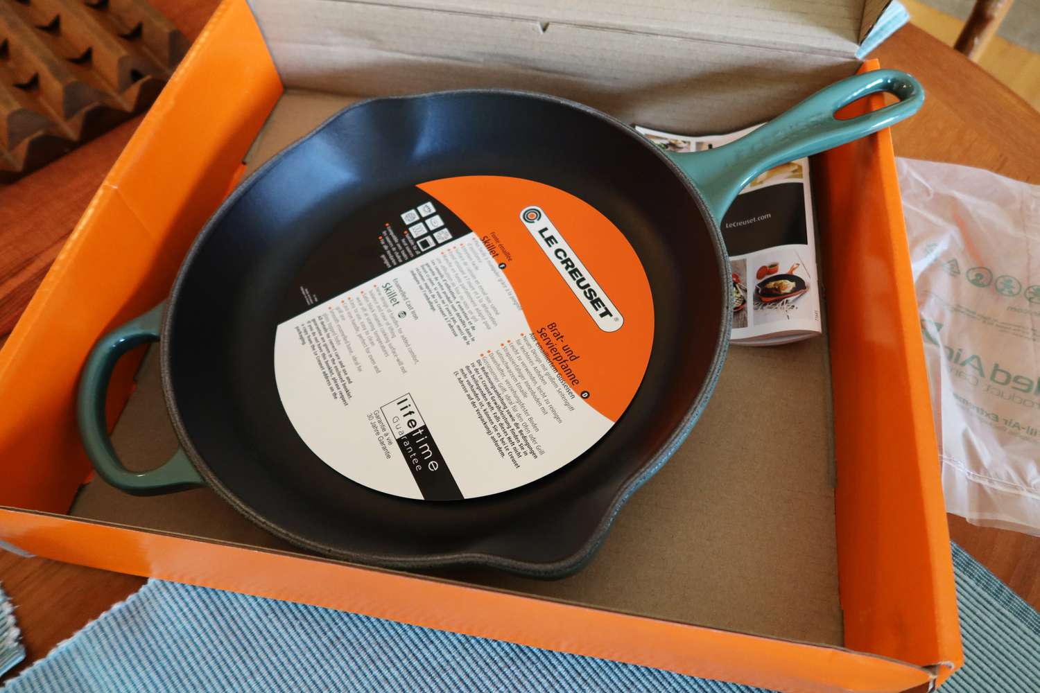 Le Creuset Classic Cast Iron Handle Skillet in Shipping Box