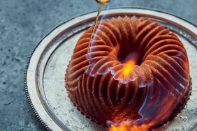 Flambéed Candied Chestnut Cake