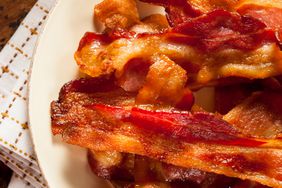 Crispy bacon on a plate