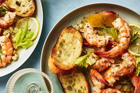 Limoncello and Whiskey Shrimp