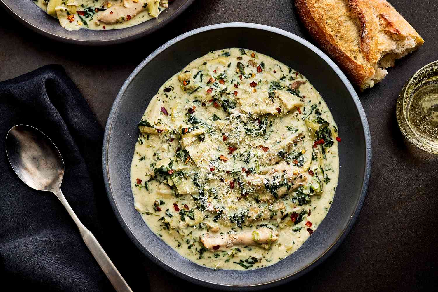 One-Pot Spinach-Artichoke Chicken Stew