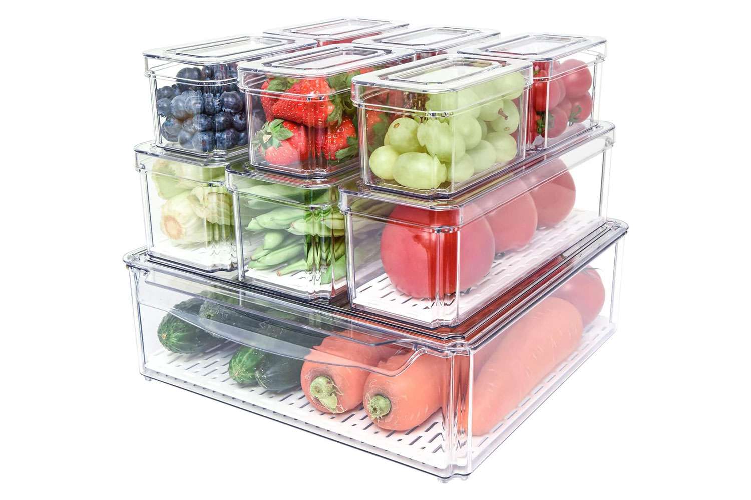 Amazon Pomeat 10 Pack Fridge Organizer, Stackable Refrigerator 