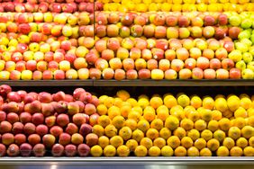 Fruit in the produce section of a grocery store