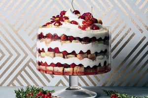 Sour Cherry-Cheesecake Trifle with Black Pepper and Saba