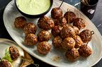 Spicy Lamb Meatballs with Green Goddess Dip