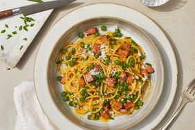 Spring Pea and Ham Carbonara Recipe