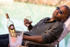 Tony Parker samples some of his wine